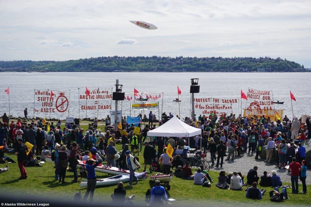 Seattleites Come Together To Draw The Line And Say ‘Shell No’ To Arctic Drilling