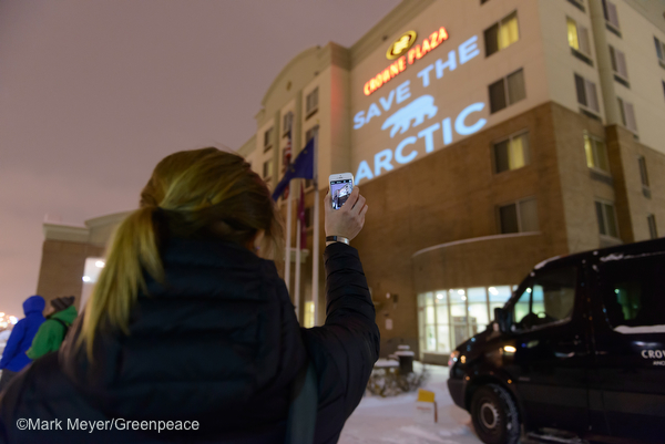 Projecting Positivity: “Save the Arctic” Goes Up In Lights